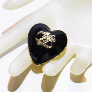 Vintage Lagerfeld Ex Voto Black Heart Tack /Brooch